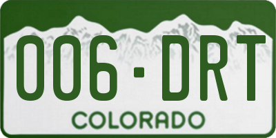 CO license plate 006DRT