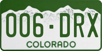 CO license plate 006DRX