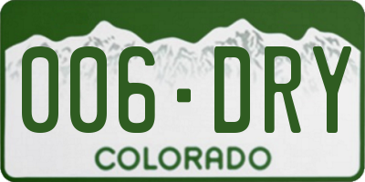 CO license plate 006DRY