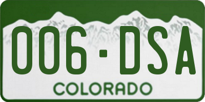 CO license plate 006DSA