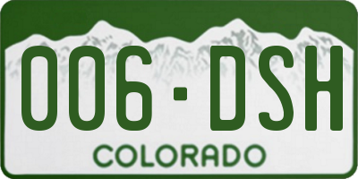 CO license plate 006DSH