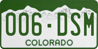 CO license plate 006DSM