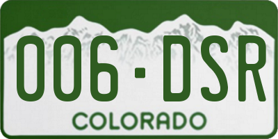 CO license plate 006DSR