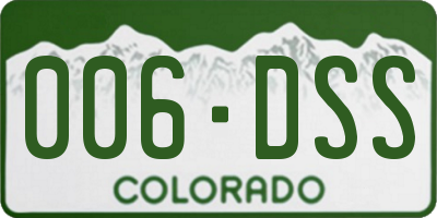 CO license plate 006DSS
