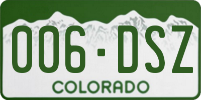 CO license plate 006DSZ
