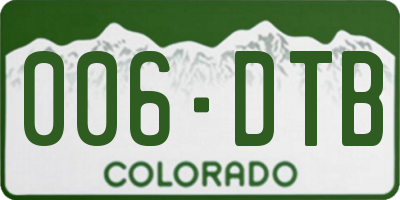 CO license plate 006DTB