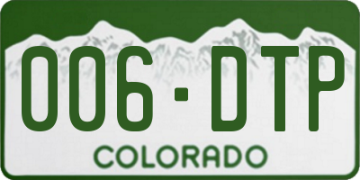 CO license plate 006DTP