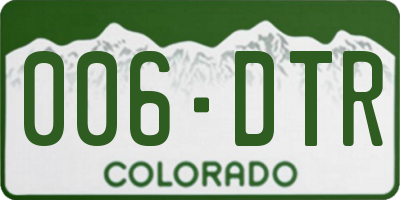CO license plate 006DTR