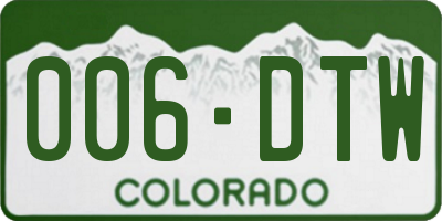 CO license plate 006DTW