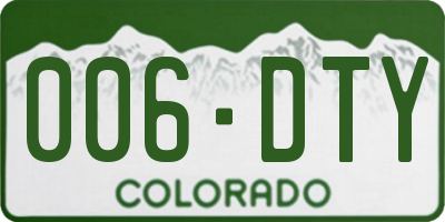 CO license plate 006DTY