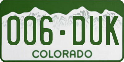 CO license plate 006DUK