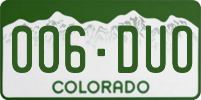 CO license plate 006DUO