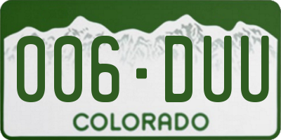 CO license plate 006DUU