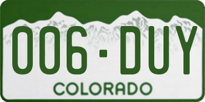 CO license plate 006DUY
