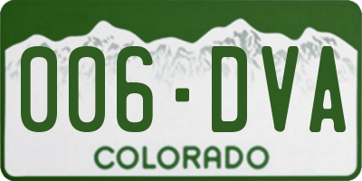 CO license plate 006DVA