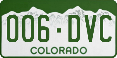 CO license plate 006DVC