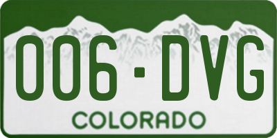 CO license plate 006DVG