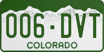 CO license plate 006DVT