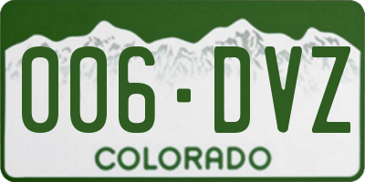 CO license plate 006DVZ