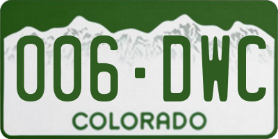 CO license plate 006DWC