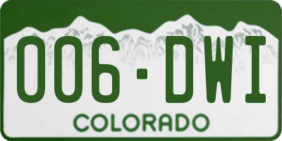CO license plate 006DWI