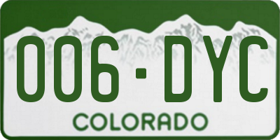 CO license plate 006DYC