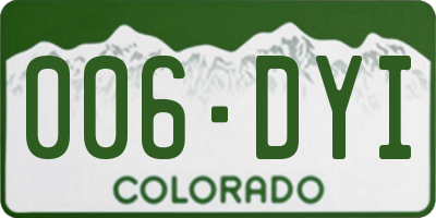 CO license plate 006DYI