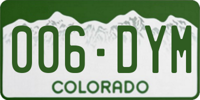 CO license plate 006DYM