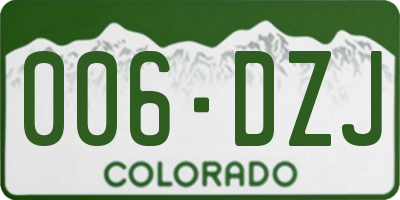 CO license plate 006DZJ