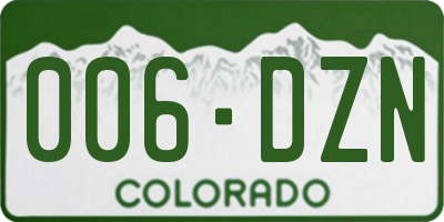 CO license plate 006DZN