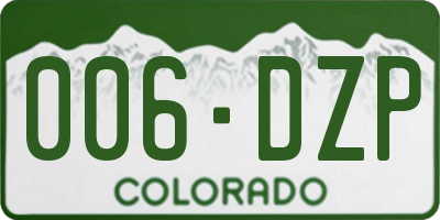 CO license plate 006DZP