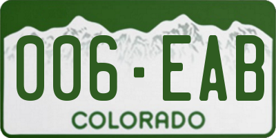 CO license plate 006EAB