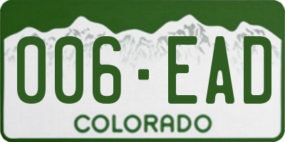 CO license plate 006EAD