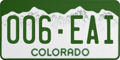CO license plate 006EAI