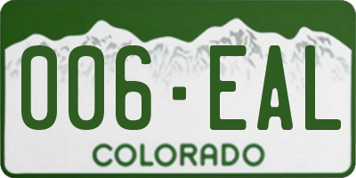 CO license plate 006EAL