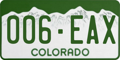 CO license plate 006EAX