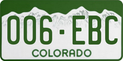 CO license plate 006EBC