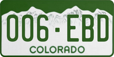 CO license plate 006EBD
