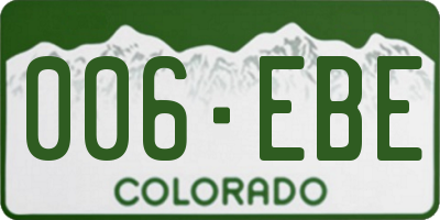 CO license plate 006EBE