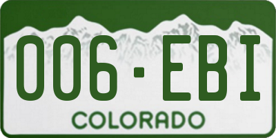 CO license plate 006EBI
