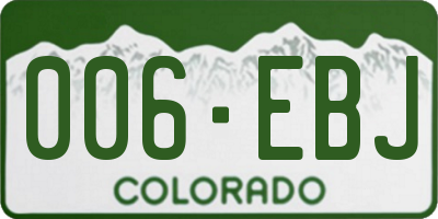 CO license plate 006EBJ