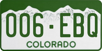 CO license plate 006EBQ