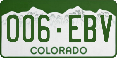 CO license plate 006EBV