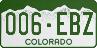 CO license plate 006EBZ