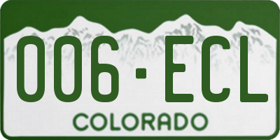 CO license plate 006ECL