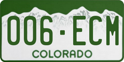 CO license plate 006ECM