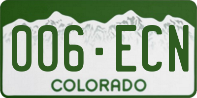 CO license plate 006ECN
