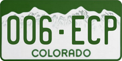 CO license plate 006ECP