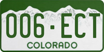 CO license plate 006ECT