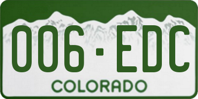 CO license plate 006EDC
